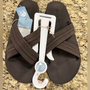 High Tide brown faux leather slipper on sandals Size 10